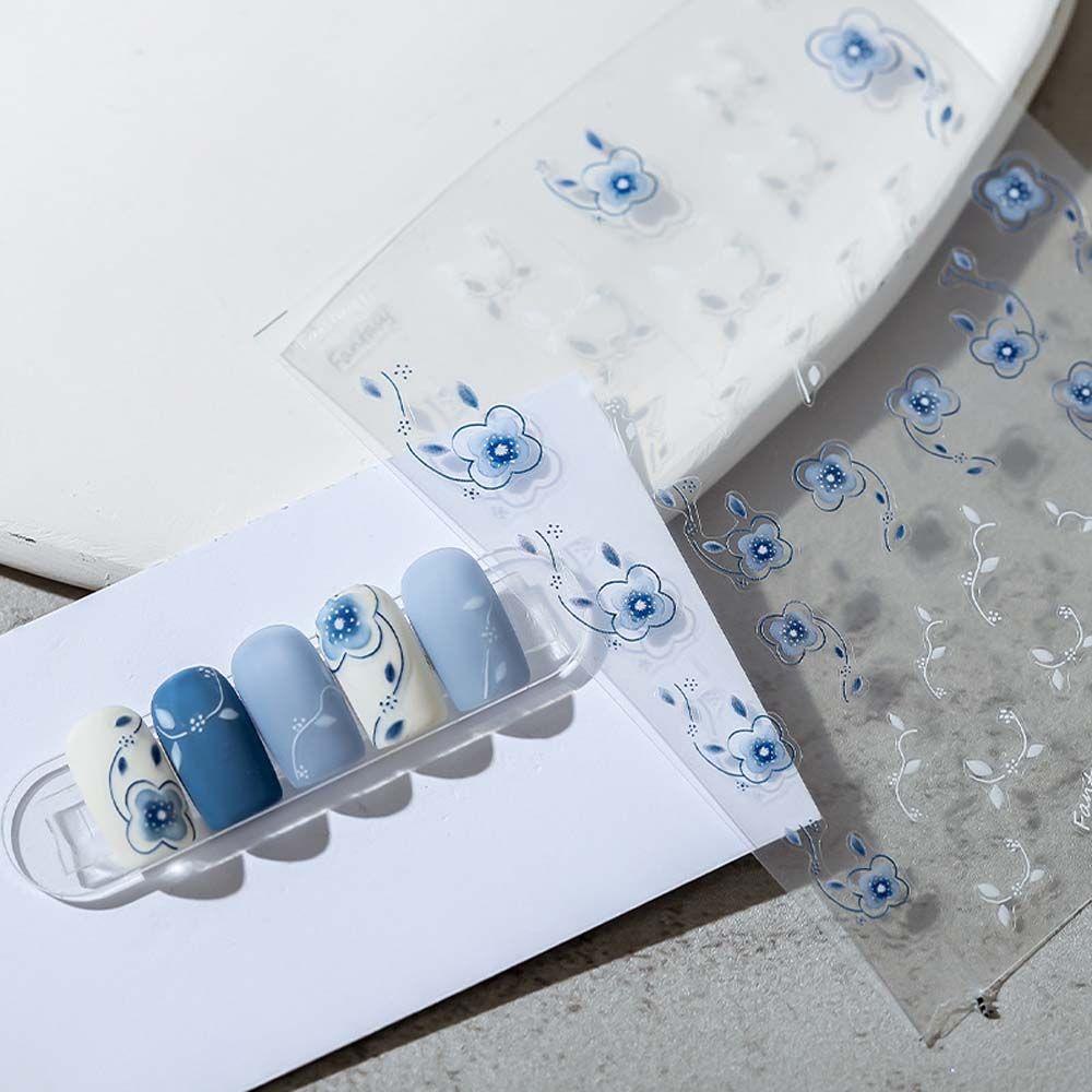 QQMALL Sticker Dán Móng Hoạ Tiết Hoa Hồng