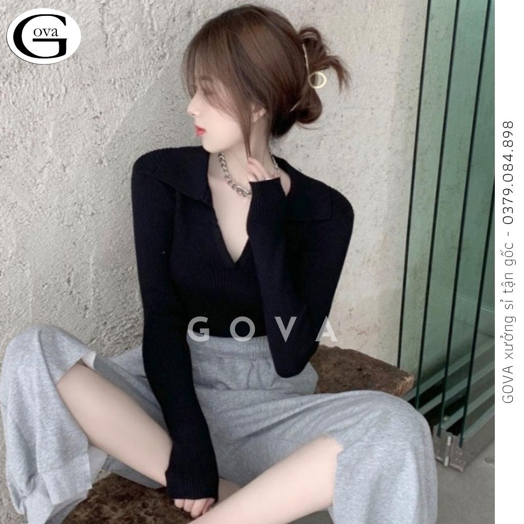 Áo Croptop cổ chữ V tay dài buộc nơ lưng Hot Trend Áo kiểu nữ ôm chất thun Cao Cấp gân mềm mát