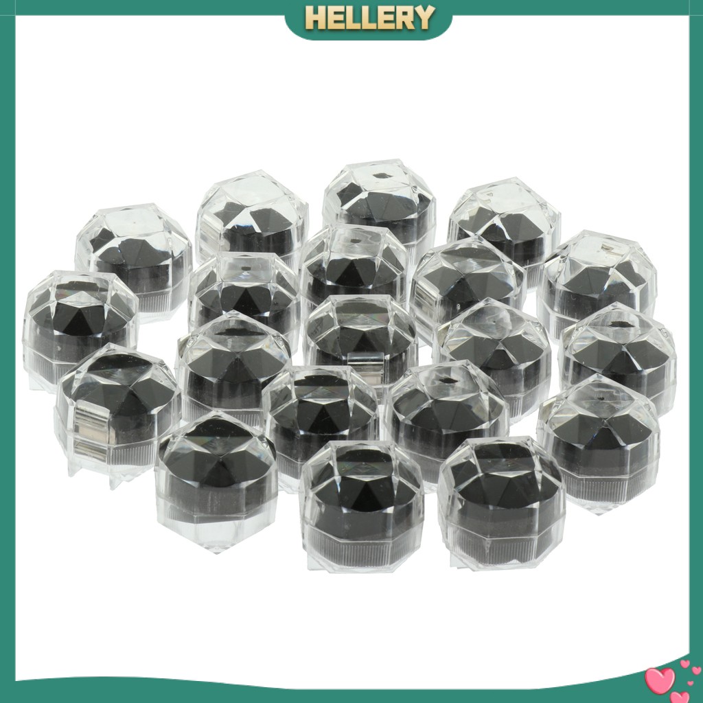 Set 20 Hộp Đựng Nhẫn Bằng Nhựa Acrylic Trong Suốt Màu Đen