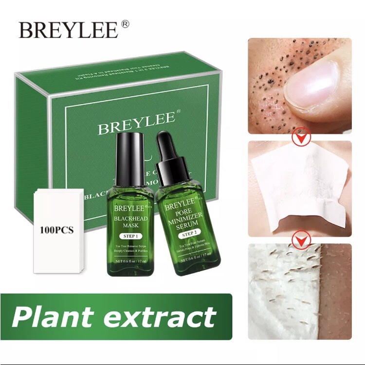 Bộ mặt nạ và Serum Breylee Loại Bỏ Mụn Đầu đen Và Se Khít Lỗ Chân lông Hiệu Quả