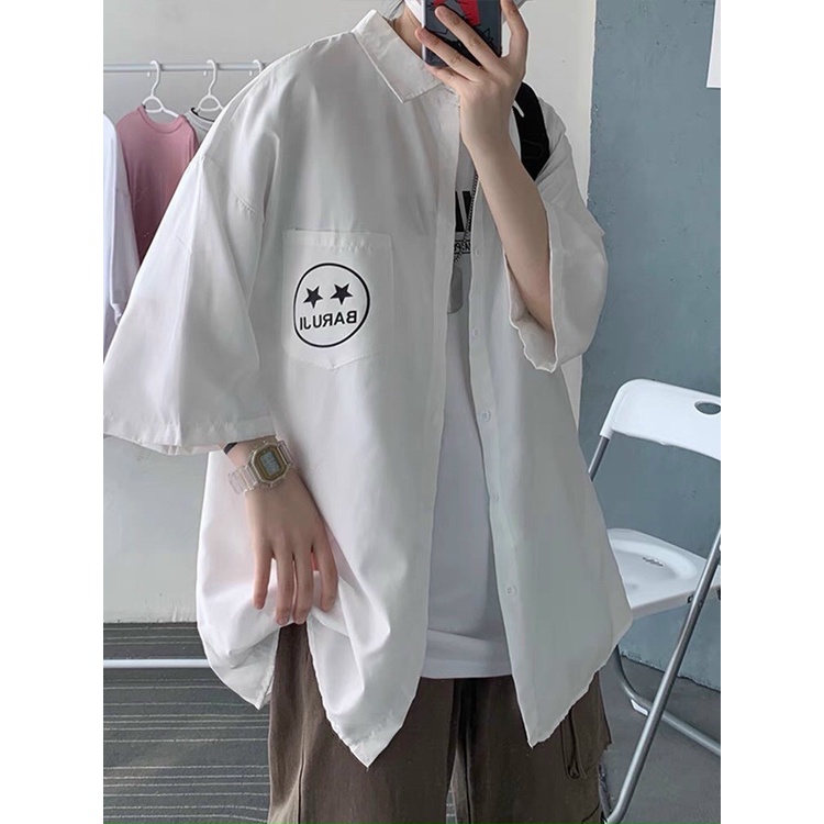 Áo sơ mi tay lỡ Ulzzang nam nữ Kaki unisex form rộng oversize - Sayhey