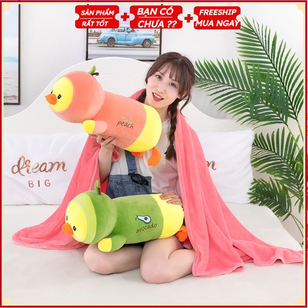 PVN33694 Bộ chăn gối văn phòng hình vịt trái cây T2