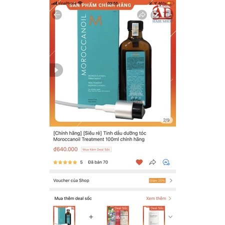 [Chính hãng] [Siêu rẻ] Tinh dầu dưỡng tóc Moroccanoil Treatment 100ml chính hãng