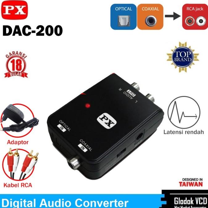 Bộ Chuyển Đổi Âm Thanh Từ Digital Sang Analog / Optical Coaxial To Rca Px Dac-200