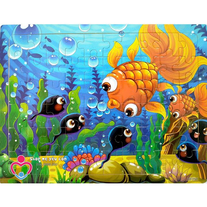 Tranh xếp hình puzzle 60 miếng có khung nền - GHÉP HÌNH LEVEL 5 cho bé phát triển trí tuệ