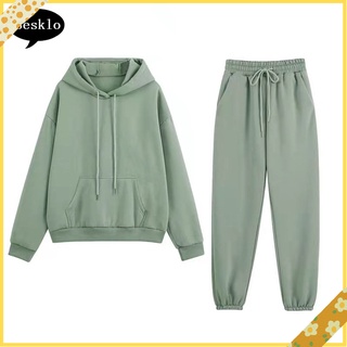 Set Áo Hoodie Và Quần Dài Thể Thao Thời Trang Cho Nữ