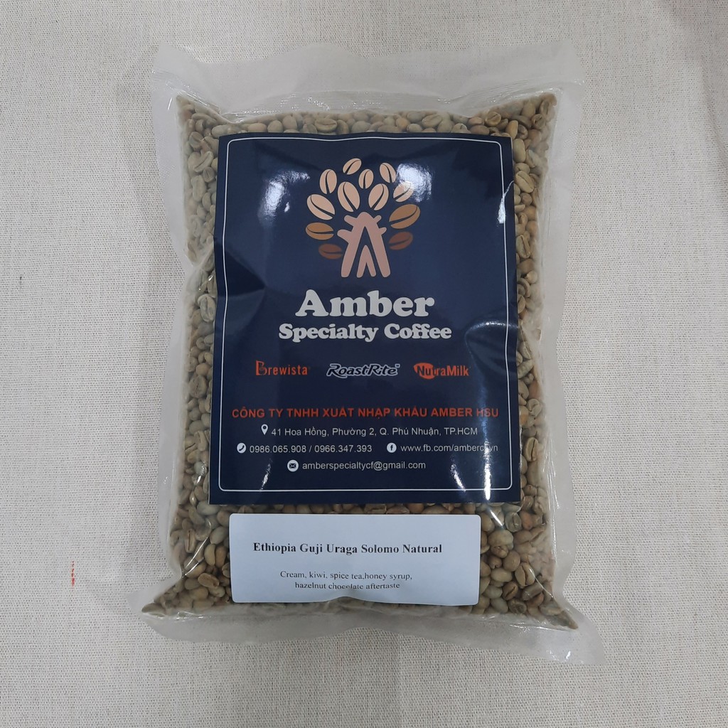 Cà Phê nhân xanh (Green Bean) Ethiopia Guji Uraga Solomo Natural túi 1kg