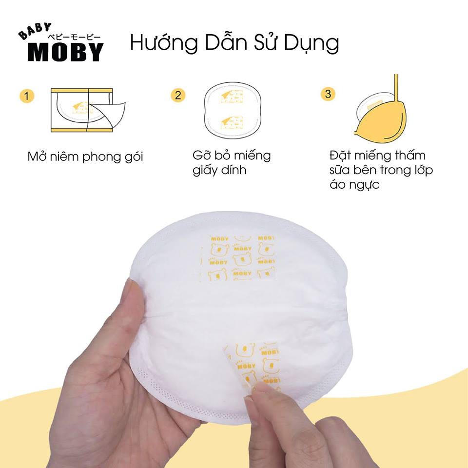 Bịch miếng thấm sữa Moby Baby thoáng khí (60 miếng/bịch)