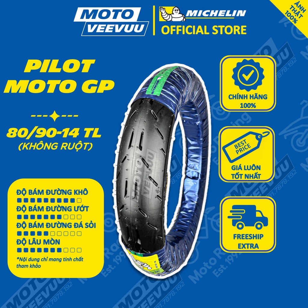 Lốp MICHELIN 80/90-14 TL Moto GP (Lốp không ruột)