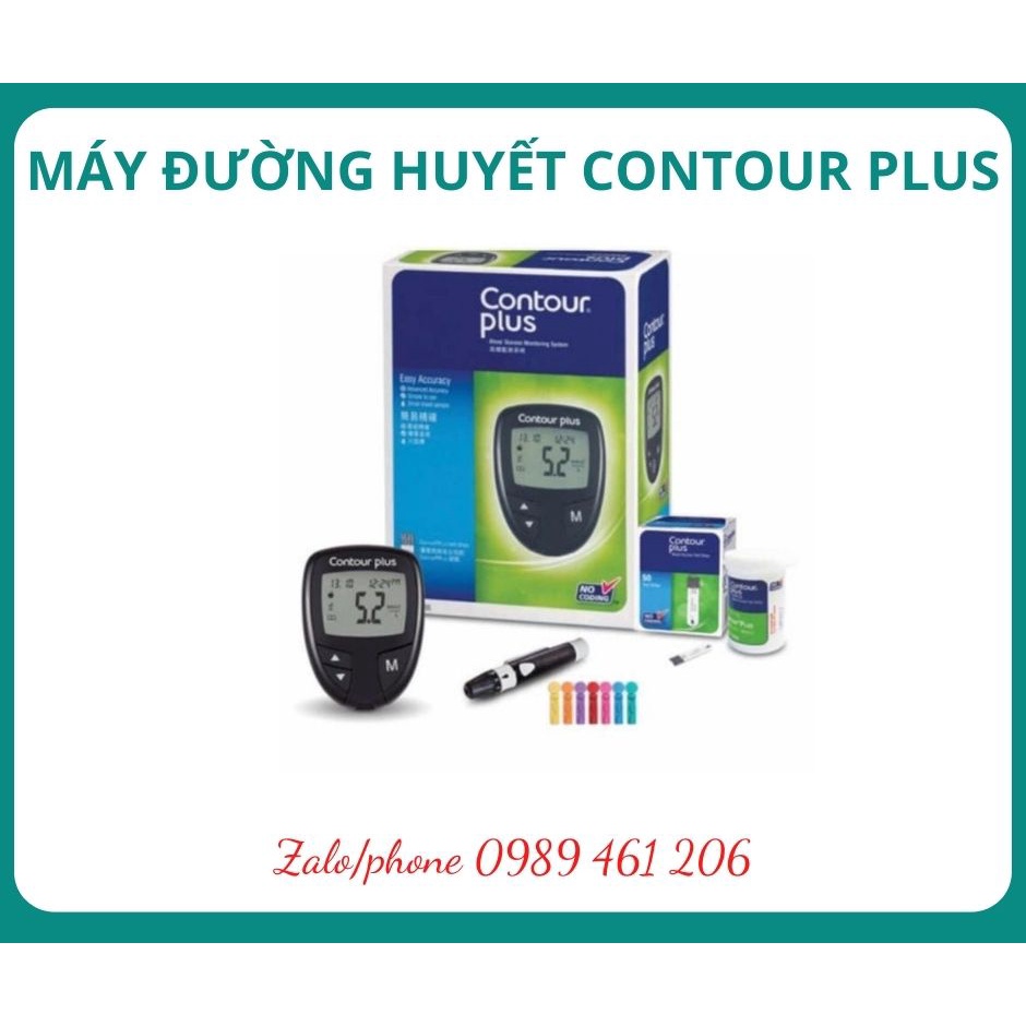 MÁY ĐO ĐƯỜNG HUYẾT CONTOUR PLUS( tặng kèm 25 que và 10 kim)