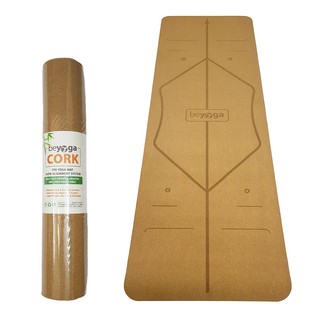 Thảm yoga gỗ bần định tuyến beYoga 183cm x 61cm tặng dây đeo thảm thời trang