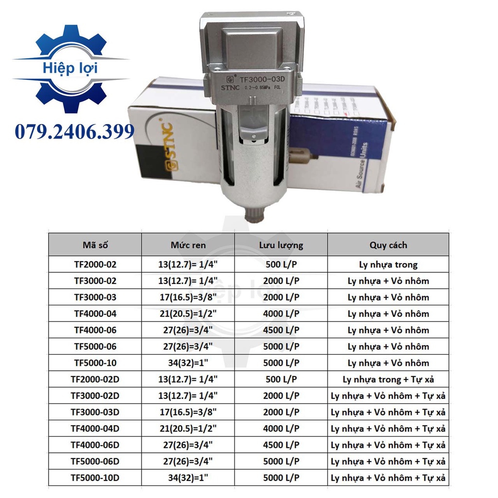 Lọc nước máy nén khí TF2000/3000/4000/5000 - Lọc hơi tách nước