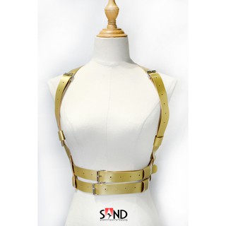 Đai Ngực Da 2 Dây Bụng Khoen Inox (video kèm ảnh thật)