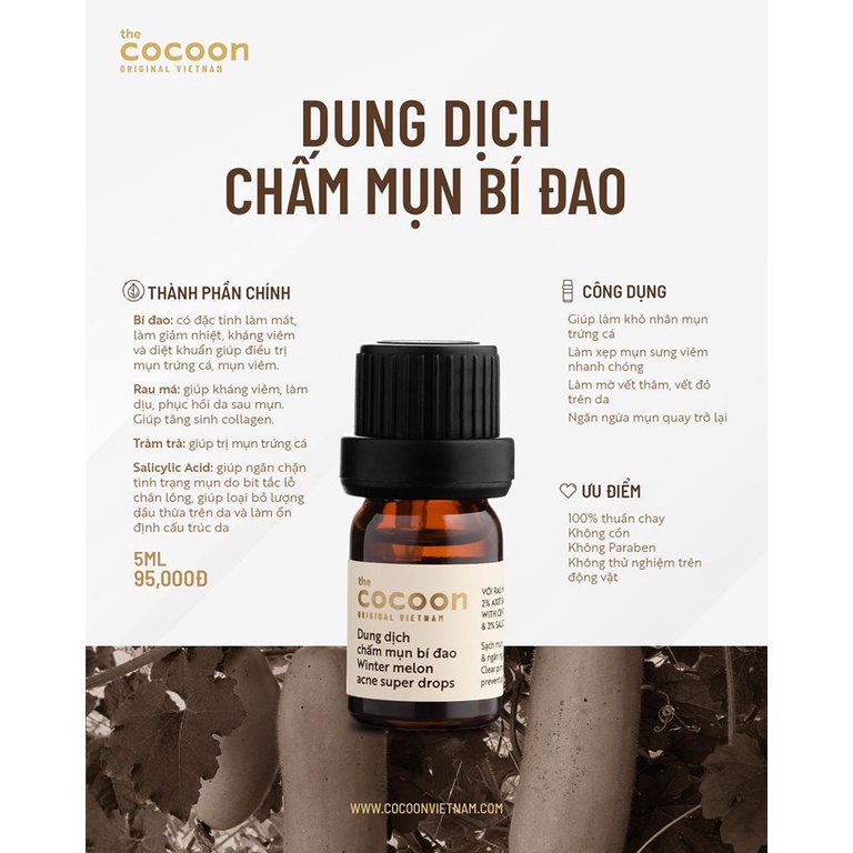 Dung Dịch Chấm Mụn Bí Đao The Cocoon Winter Melon Acne Super Drops 5ml