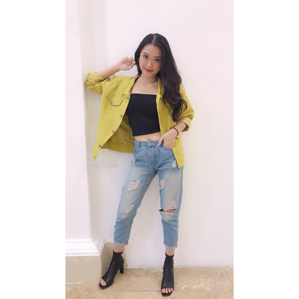 ÁO KHOÁC KAKI MÀU VÀNG - NGHỆ FOME RỘNG NAM VÀ NỮ MẶC  RẤT CHẤT. 0KS4