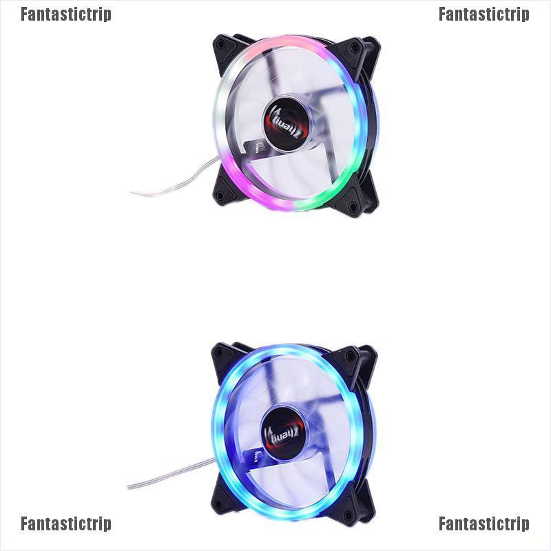 Fantastictrip LED Cooling Fan RGB 12cm DC 12V Brushless Cooler For Computer Case PC CPU