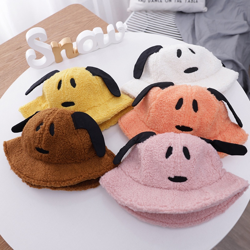 Nón Tai Bèo Phối Lông Xù Ấm Áp Xinh Xắn Kiểu Hoạt Hình Cho Bé