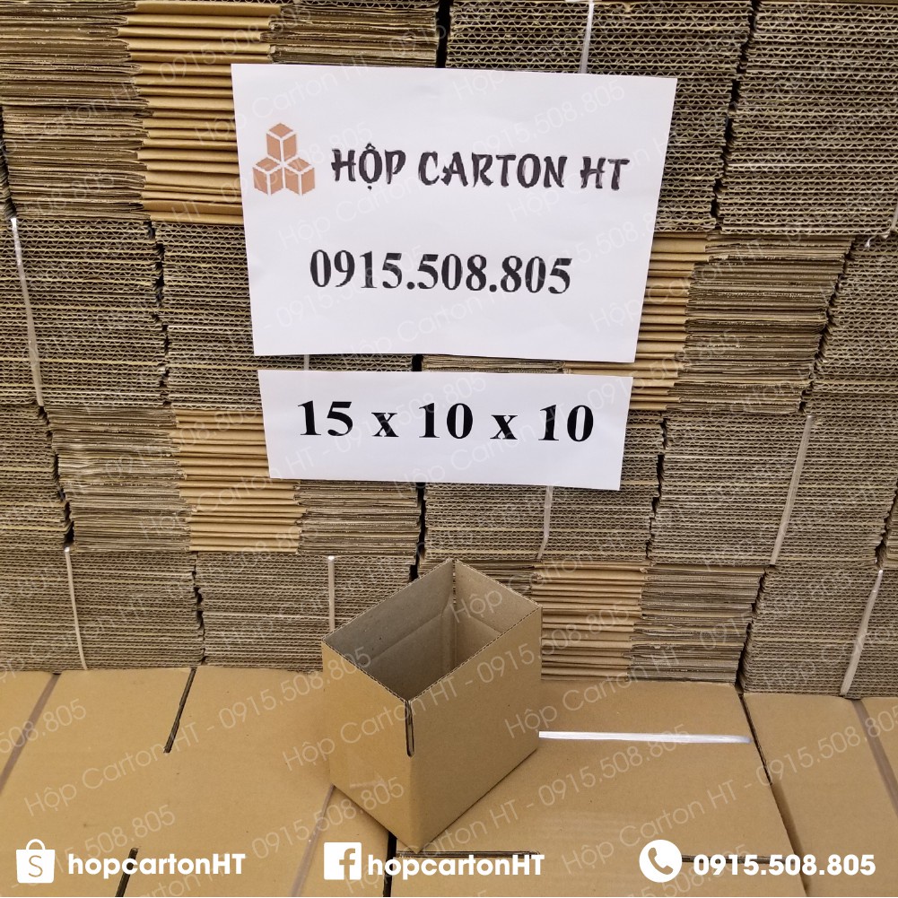 Combo 100 hộp carton đóng hàng 15x10x10 size nhỏ đựng phụ kiện, mỹ phẩm giá gốc tận xưởng - Hộp Carton HT