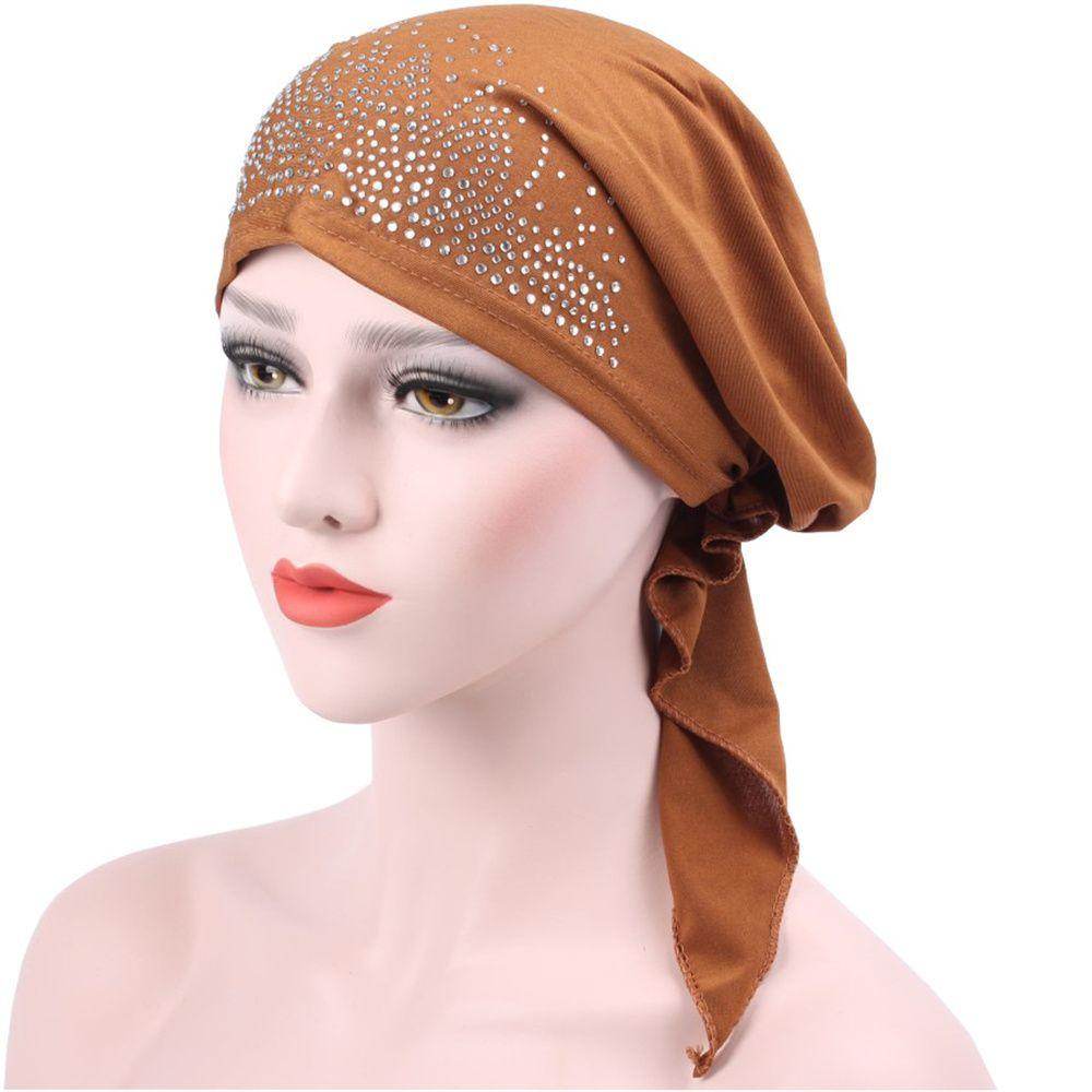 Mũ Trùm Đầu Kiểu Hồi Giáo Đính Đá Lấp Lánh Cho Nữ