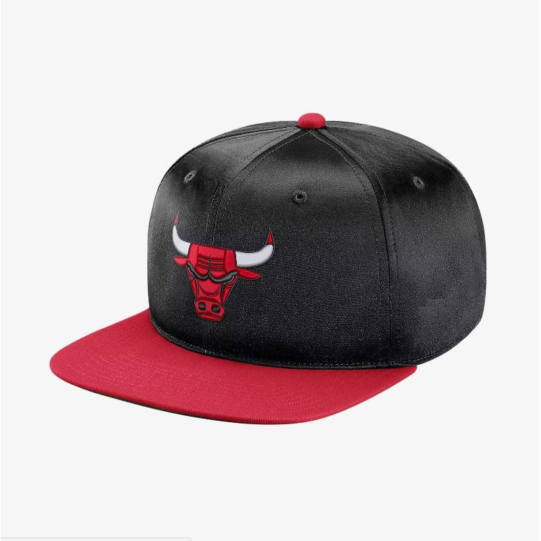 Mũ nón bóng rổ thời trang hiphop Chicago Bulls đen đỏ-giá chất