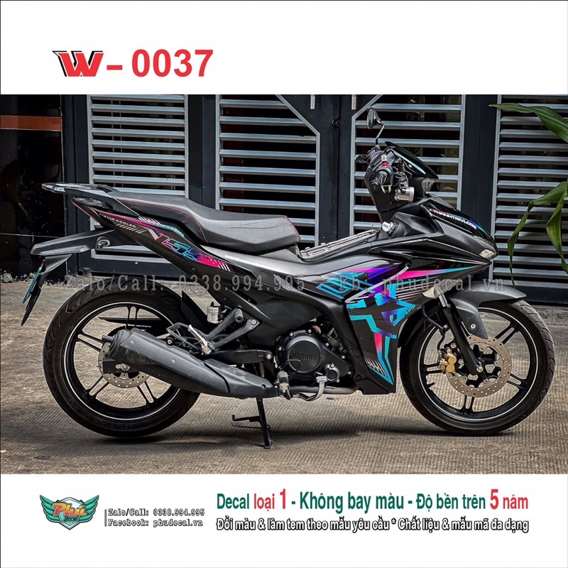 Tem rời Exciter 155 đen 7 màu