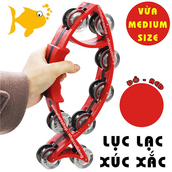 Lục lạc xúc xắc gõ bo nhựa hình con cá medium size (Màu Đỏ)