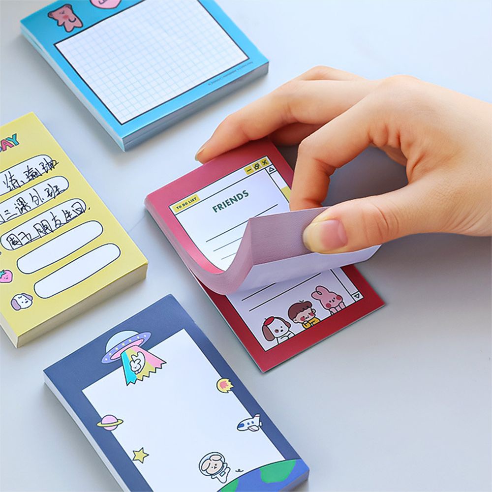Bộ 50 giấy ghi chú họa tiết hoạt hình dễ thương dùng trang trí sổ tay