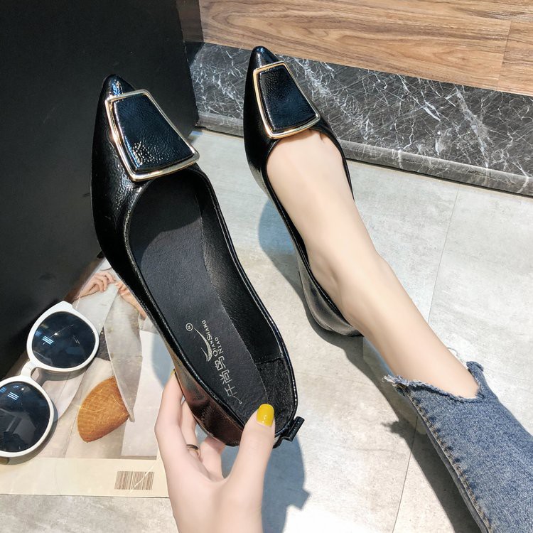 D208- giày bệt nữ da bóng, giày búp bê đẹp hàng quảng châu