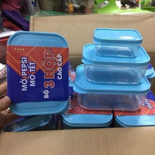 (𝗚𝗶𝗮́ 𝗦𝗶̉) Bộ 3 hộp nhựa đựng thực phẩm PEPPi