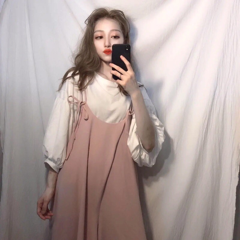 [Mã WAMT1505 giảm 10K đơn 0K] SET YẾM THẮT NƠ , TAY PHỒNG ULZZANG TIỂU THƯ | BigBuy360 - bigbuy360.vn