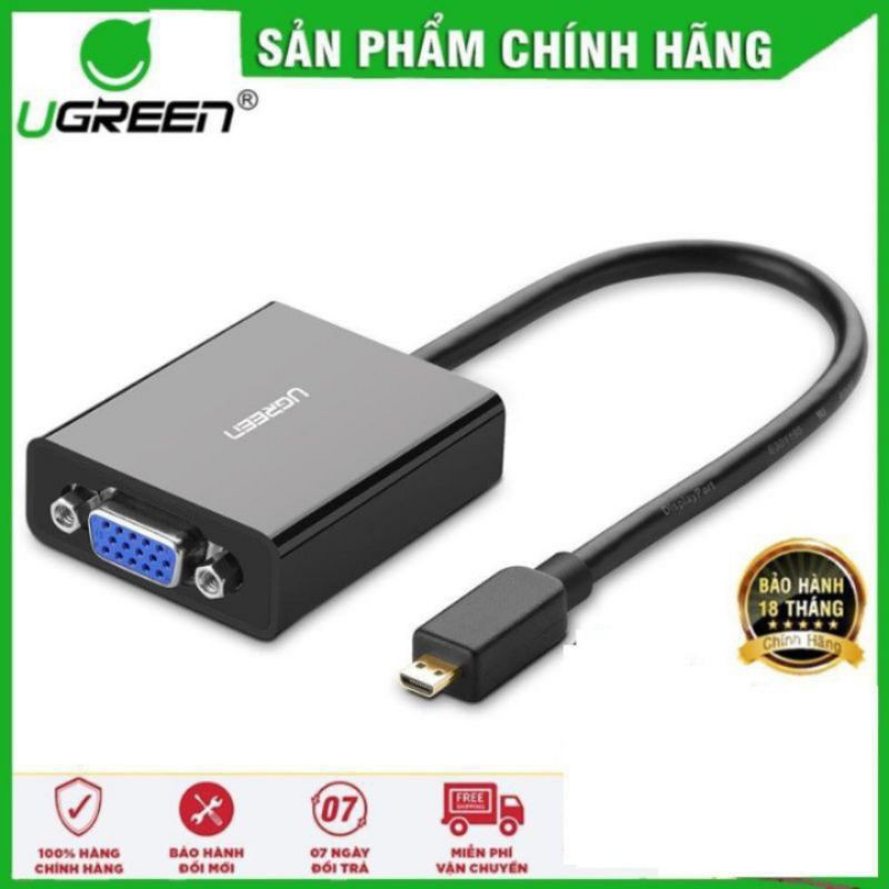 Cáp chuyển đổi Micro HDMI to VGA Cao cấp Ugreen 40268 - Hàng Chính Hãng