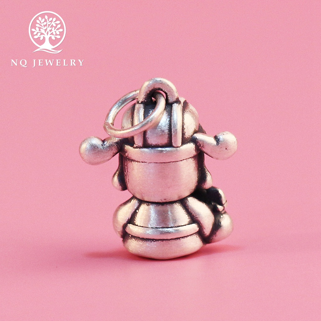 Charm treo bạc 3D thần tài may mắn - NQ Jewelry
