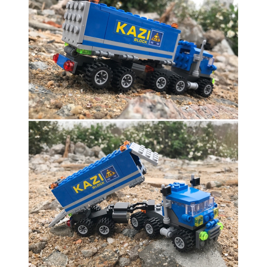 Kai chi 6409 xe tải kỹ thuật xe tải xe cứu hỏa cảnh sát tương thích Lego lắp ráp khối xây dựng trẻ em
