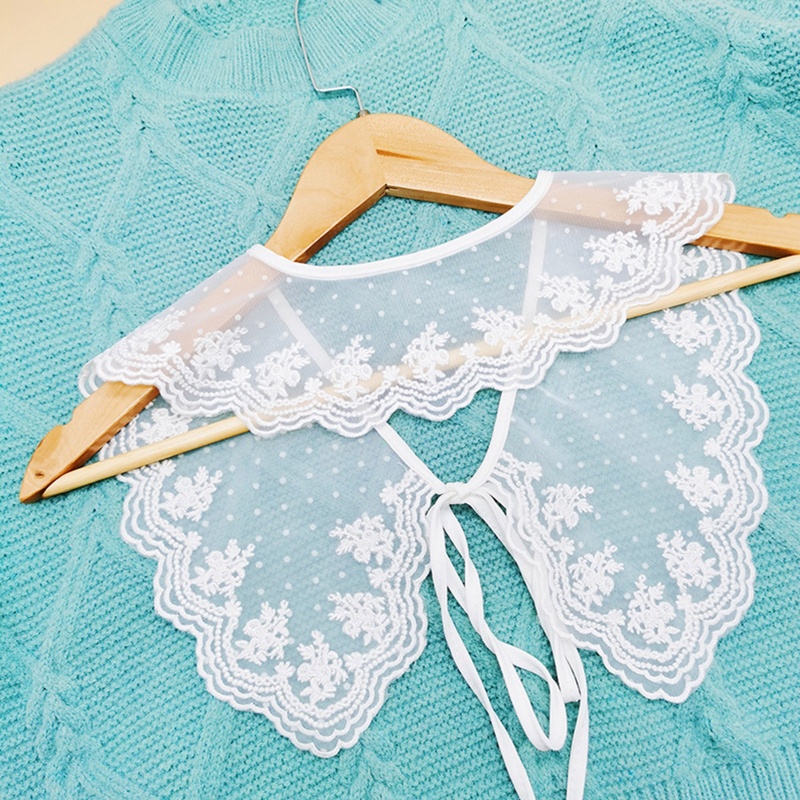 Khăn Quàng Cổ Vải Lưới Mỏng Thêu Hoa / Chấm Bi Cổ Điển Có Thể Tháo Rời Cho Búp Bê Ngọt Ngào