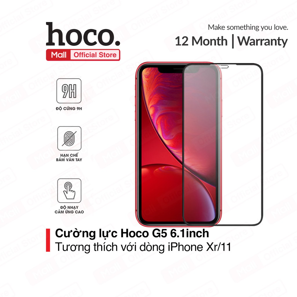 Kính cường lực Hoco G5 6.1inch chống bám vân tay bảo vệ mắt độ cứng 2.5D dành cho iPhone 11/Xr