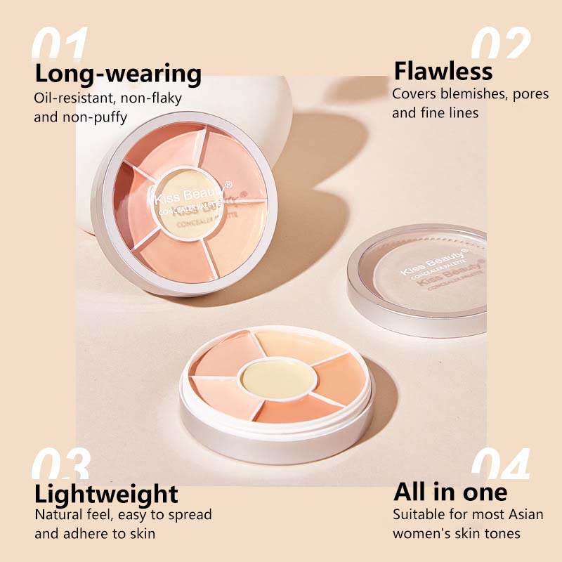 Bảng triệt sắc Kiss Beauty kem che khuyết điểm concealer nội địa trung JP5