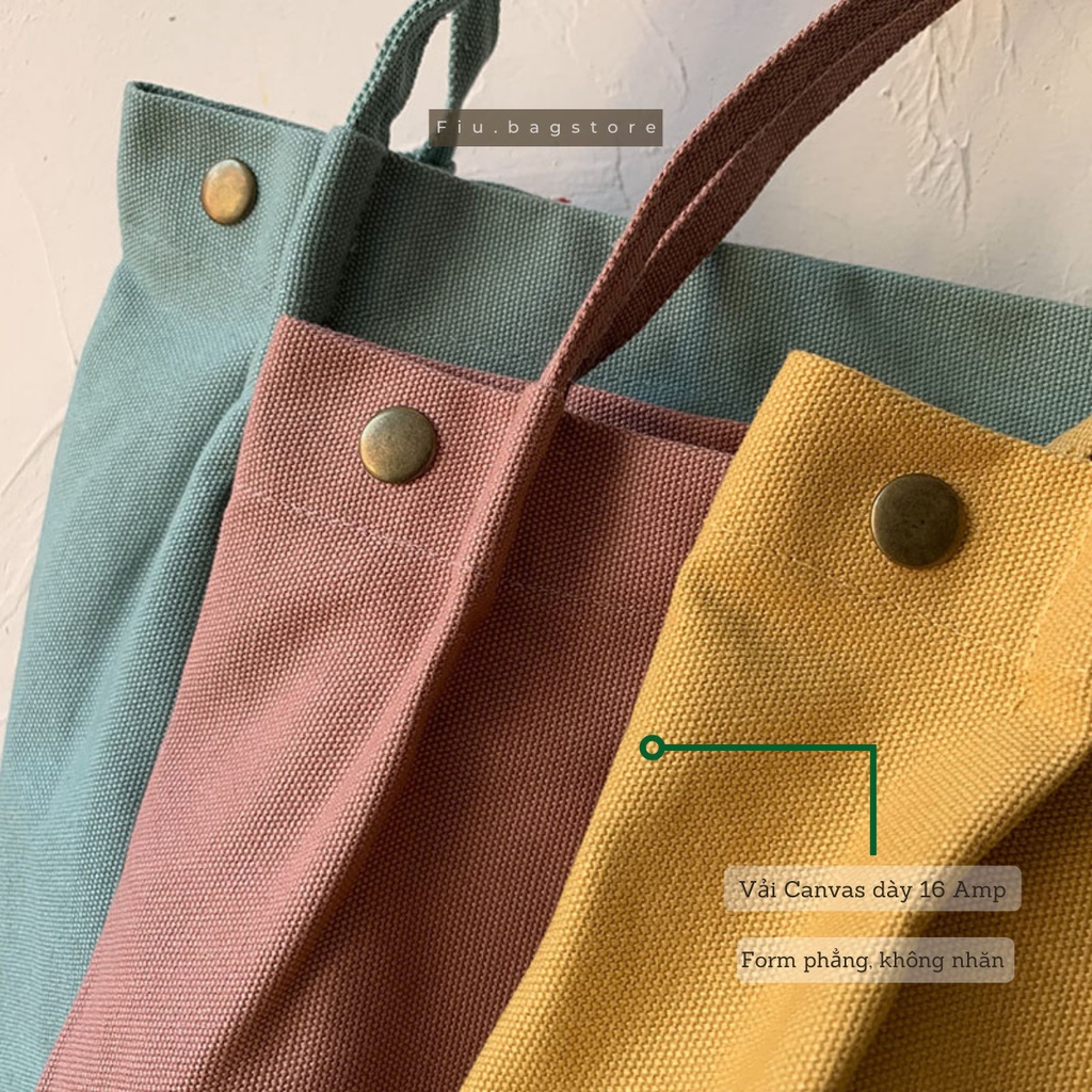 Túi Tote Túi Vải Trơn Canvas Dày Dặn Nhiều Màu Sắc Fiu.Bagstore