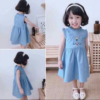 Đầm jean mềm cho bé gái