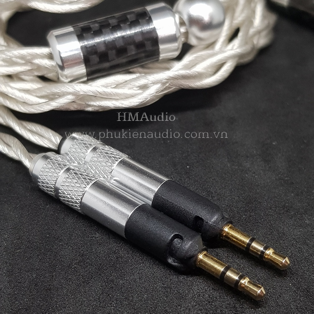 Dây tai nghe đồng mạ bạc OFC 1.8mm tết 4 - Connector Audio Technica ATH R70X