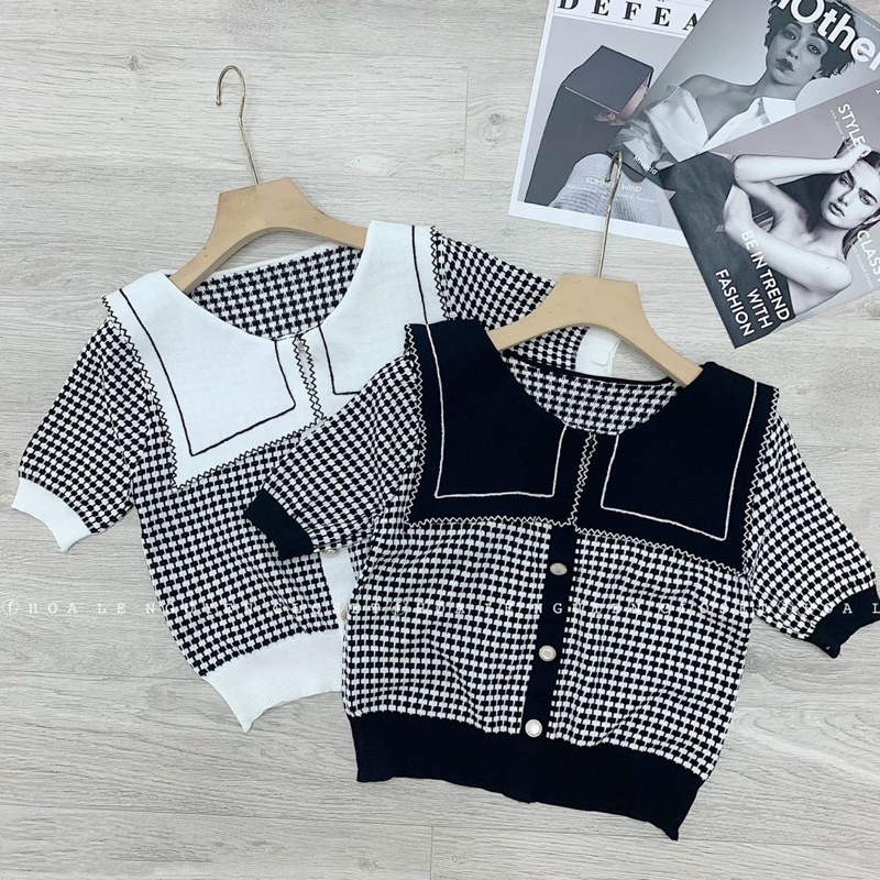 Áo len dệt phối  cổ | BigBuy360 - bigbuy360.vn