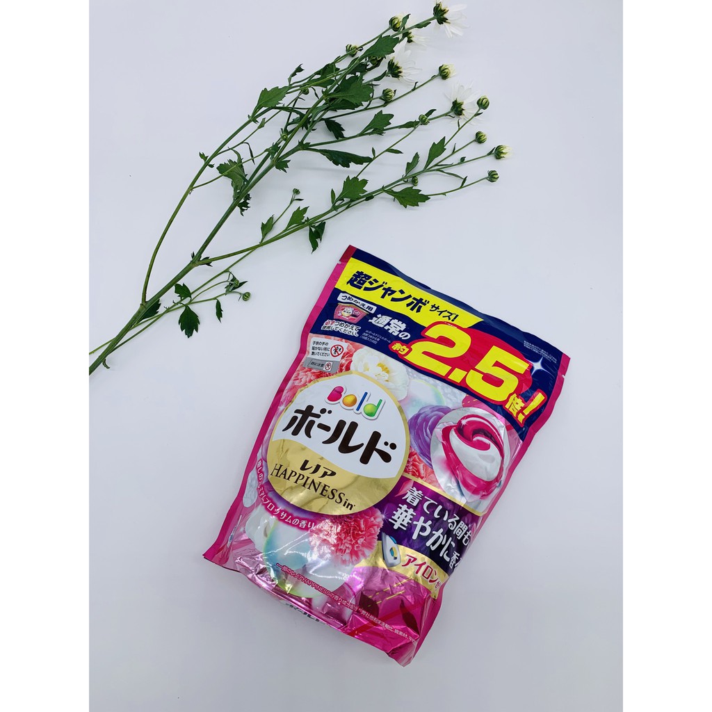 Túi viên giặt Gelball 3D màu hồng nội địa Nhật Bản (44 viên)