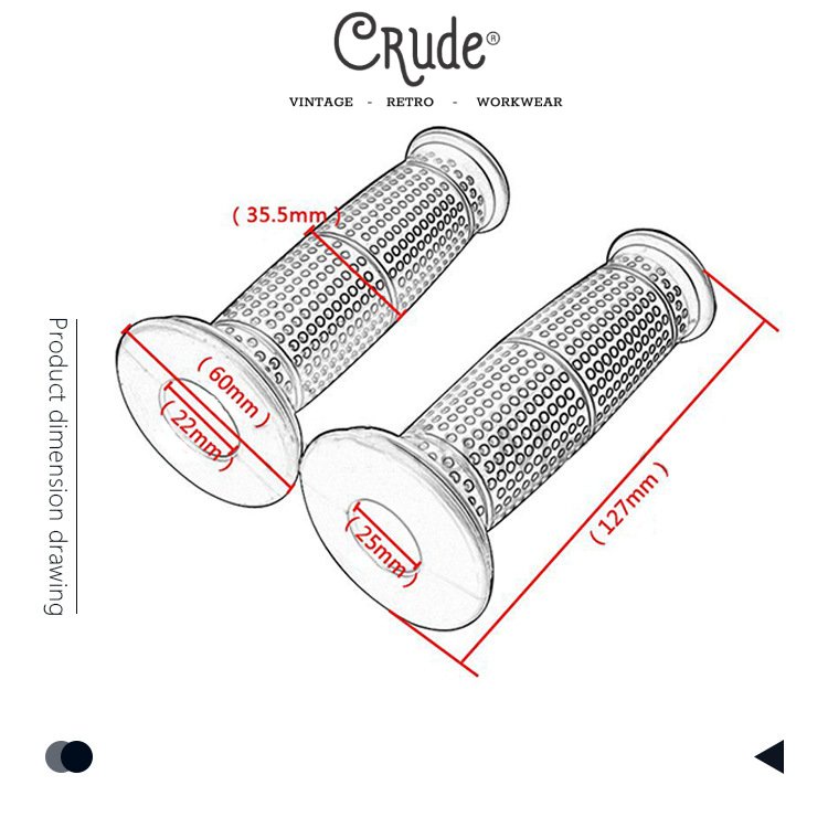 Tay nắm cao su xe máy Cafe Racer phiên bản Hive 7/8&quot;