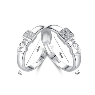 Nhẫn cặp Ổ khóa trái tim BHN28
