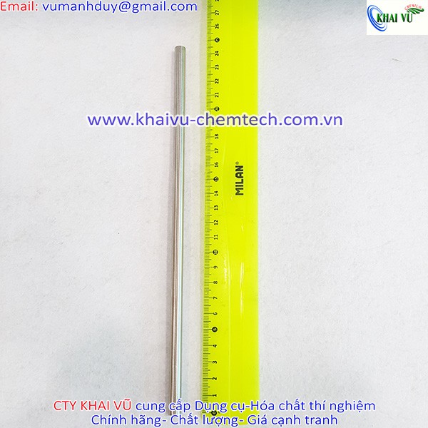 1 cái Ống dẫn hóa chất chất lỏng (ống mao dẫn) bằng INOX dày 1mm dài 25cm phi trong 0.6cm phi ngoài 0.8cm