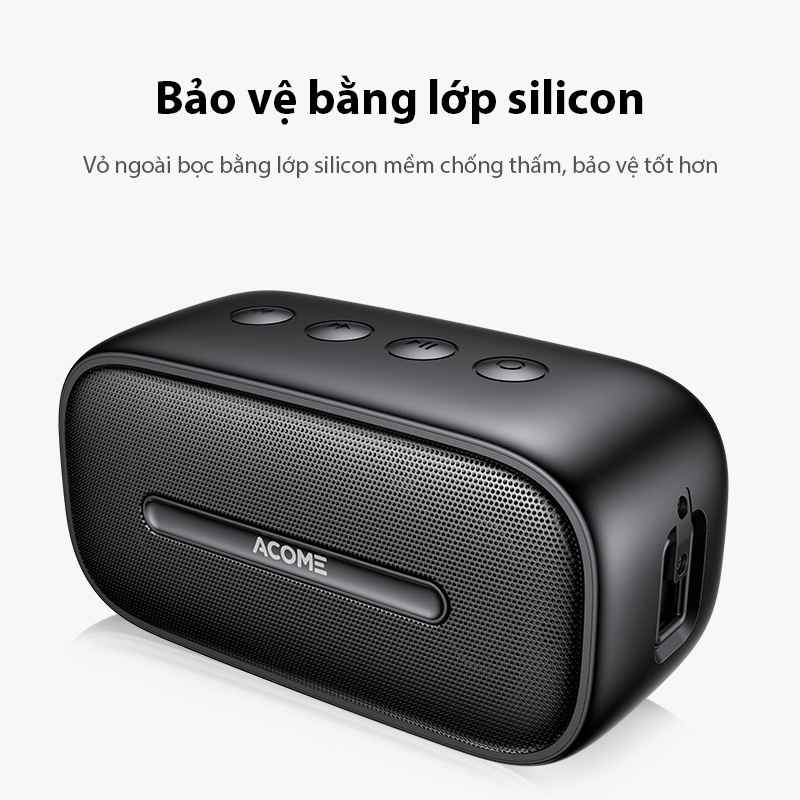 Loa Bluetooth Mini ACOME A8 Công Suất 5W Nhỏ Gọn Tiện Lợi Chống Nước IPX7 Âm Thanh Chất Lượng Cao Bass Mạnh