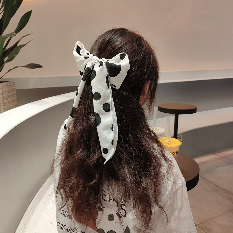 Dây buộc tóc đính nơ vải phong cách Hàn Quốc đáng yêu cho bạn nữ