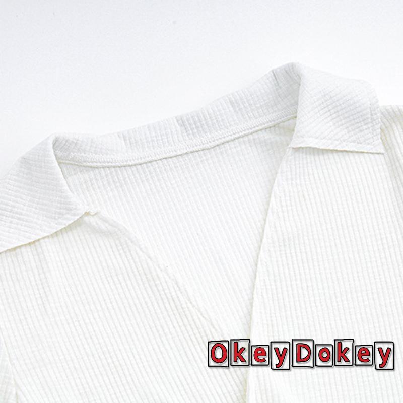 Áo Croptop Tay Ngắn Màu Trơn Cổ Bẻ Thắt Nút Đơn Giản Thời Trang Cho Nữ