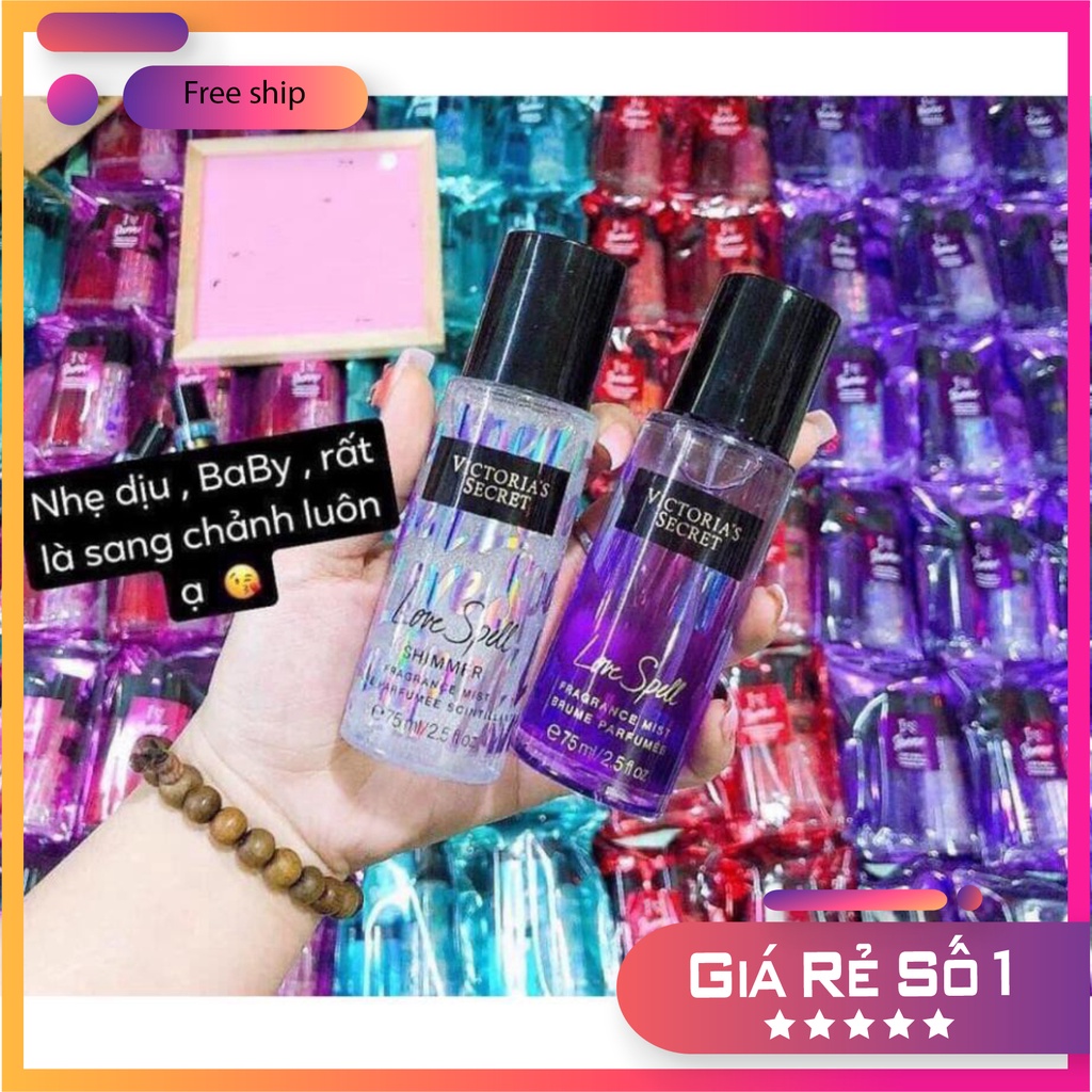 Set 2 Xịt thơm body Victoria’s Secret I Love Shimmer Gift Set