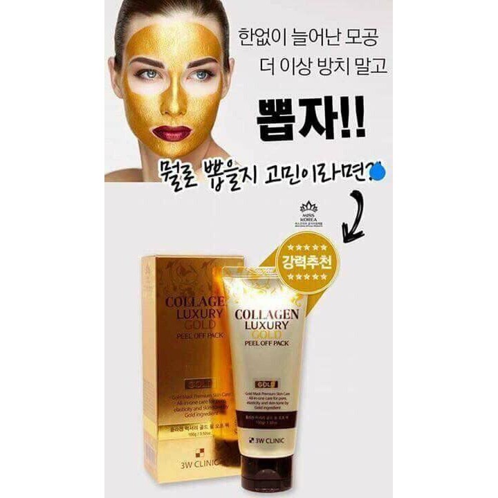 Mặt Nạ Vàng Collagen Luxury Gold Peel Off Pack 3W Clinic