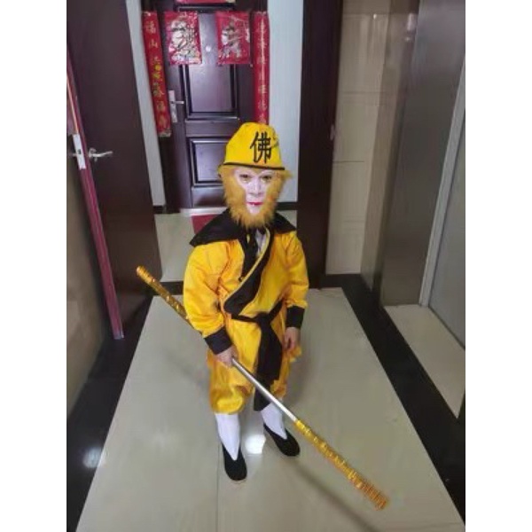 TRANG PHỤC TRẺ EM TỀ THIÊN ĐẠI THÁNH VÀ TÔN NGỘ KHÔNG HÀNG LỤA CAO CẤP